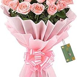 The FloralMart® Mother's Day Special Fresh Flowers Bouquet of 40 Pink Roses in Paper Wrapping, Bunch of 40 (Pink Rose)-image-50