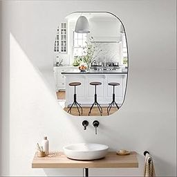 Bnezz - Self Adhesive Wall Mirror Stickers Big Size (30x20) Cm Frameless Mirror for Wall Stickers | Mirror for Bathroom | Bedroom | Wash Basin Flexible Mirror Sheets for Wall (BasinMirror)-picture-20