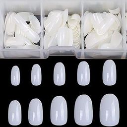Shidara Fake Nails Oval Nails False Round Nails Full Cover Artificial Press On Nails Natural With Box | Multi | 100 Pieces-image-79