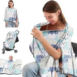 Pepperika Rayon nursing cover for breastfeeding Mother Multiuse Breathable Poncho Style Shawl Scarf with Buttons Cotton Feeding Elegant Apron for Pre & Post Pregnancy (Pack of 1) Multicolour/Pink-image-63