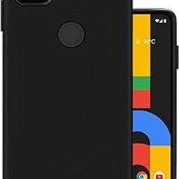 HELLO ZONE Rubber Exclusive Matte Finish Soft Back Case Cover for Google Pixel 4A - Black-image-6