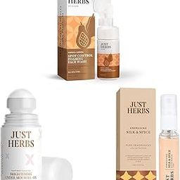 Just Herbs Brightening Foaming Face Wash With Vitamin C&Under Arm Roll On Floral Fiesta Long Lasting And Refreshing Deodorant - 50 Ml&Luxury Scent Long Lasting Silk&Spice Travel Friendly Perfume 10Ml-6