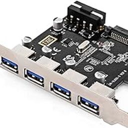 JSER 4 Ports PCI-E to USB 3.0 HUB PCI Express Expansion Card Adapter 5Gbps for Motherboard-image-1