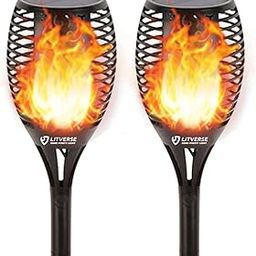 Solar Torch Lights | 96 LED Flickering Flame |2200 mAh | 3 Modes | Auto On/Off | Waterproof Outdoor Landscape & Wall Lighting for Garden, Patio, Yard, Balcony, Restaurant, Diwali | Pack of 2-image-7