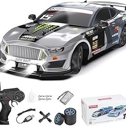 Bestie toys Remote Control Car 1/16 Scale RC Drift Car 2.4GHz 4WD High Speed 18+KM/H Vehicle with LED Lights and Spray, Extra Drifting Tires Racing Vehicle Toys Birthday Gifts for Adults Boys-image-90