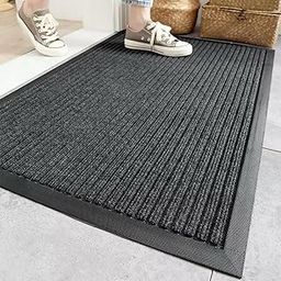 YMORIA Anti Skid Door Mats for Home Entrance |Rectangular Mats| Outside, Indoor Rubber Mat for Floor (40X60 cm, Grey)-image-50