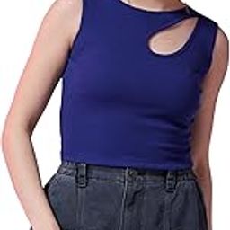 by The Indian Garage Co Women Fitted Casual Solid Keyhole Top-image-50