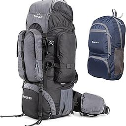 Walker 65 Litres Rucksack with 20 Litre Foldable Day Pack | Internal Frame with Metal Rod | Rain Cover | Bottom Opening | Laptop Section (Black)-24