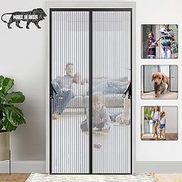 Karp Magnetic Screen Door Full Frame Mosquito Net Curtain With Hook And Loop Fastener Tape (100 cm W X 210 cm H, Weight - 655 Grams) - Black Color-16