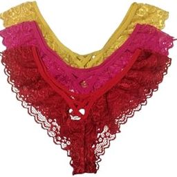 Fashion Lace Women Underwear Girl Thongs G-String V-String Lady Panties Lingerie Underwear Combo (Pack of 2)-picture-31