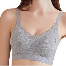 Women No Underwire Mesh Full Support Adjustable Strap Solid Color Comfy Yoga Pushup Bras-picture-36