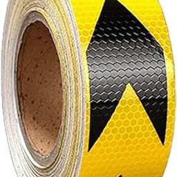 CREWBOLT Reflective Tape for High Visibility | Used To Mark Caution Warnings in Industry, Automobile & Parking | Reflective Tape Arrow Night Glow | 2 Inches X 5 Meters | Pack of 1 (Yellow Black)-image-7
