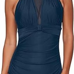 FM Fashion Women's High Neck Monokini One Piece Swimwear-image-14