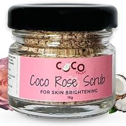 COCO CRUSH Exfoliating Body Scrub For Lightening & Brightening Skin | For Men & Women | Bathing Scrub with Coconut & Rose | Removes Dirt & Dead Skin from Neck, Knees, Elbows, & Arms (15g)-30