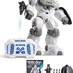 Magicwand R/C Rechargeable Guardian Gesture Sensing,Darts Shooting,Dancing & Programmable Robot for Kids with Lights & Sound【White】【Pack of 1】-image-57
