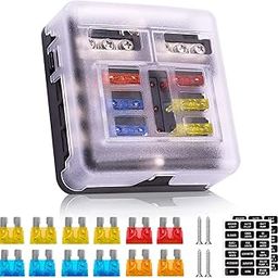12V Fuse Box 6 Way 12 Volt Fuse Block ATO/ATC with LED Indicator Light Waterproof 24V for Marine Automotive Boat Car Truck-image-17