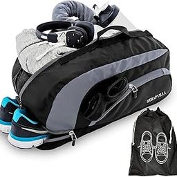 Gym Bag for Men with Shoe Compartment | Gym Bag for Women Workout | Duffle Bags for Gym | Sports Bag for Boys | Football Gym Duffle Bag | Travel Duffel Bag for Men | Black 31L-image-64