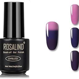 ROSALIND Thermal Color Change UV Gel 7ml Semi-Permanent Nail Polish Glossy Glitter in UV LED Gel Nail Gel from BELLE GAGA™ Varnish Lacquer Nail Art Hybrid Easy To Use Soak Off Gel (T103)-image-70