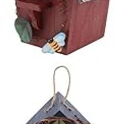 CALANDIS™ 2 Pieces Country Cottages Wood Bird House Hanging Birdhouse Condo Garden | Birdhouses | Bird & Wildlife Accessories | Yard, Garden & Outdoor Living-image-33