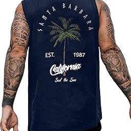 Men's Sleeveless Tank Top with surf The Sun Mens Text Printed-picture-20