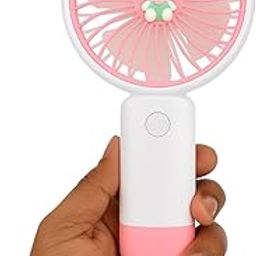 Krishsiva Mini Handheld Fan – 6-Hour Runtime, Rechargeable 2000mAh Battery, Lightweight & Portable, Desk & Travel Fan (Light Pink)-19