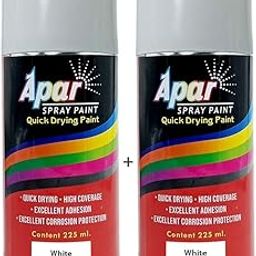 APAR Spray Paint Can WHITE-225 ml (Pack of 2-pcs), For Bike, Cars, Furnitures, art and craft Paint work-image-46