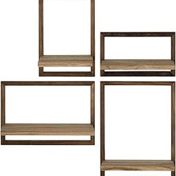 ARTISOUL® Wooden Floating Shelves Storage and Display Shelf Set for Bathroom Farmhouse 4 Pieces Brown | Furniture | Bookcases-image-43