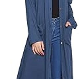 Blue Rayon Front Open Abaya For Women-image-6