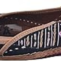 Women Beautiful Black color Cushioned Punjabi Jutti | Handcrafted Soft Leather Comfort Famous Pink floral work all over | Unique Design Moccasins | Ladies Mojaris (Available in UK Size- 3, 4, 5, 6, 7)-image-13