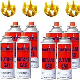 Top Torch® 225G Portable High-Pressure Butane Can Liquefied Gas Canister Ideal For Refilling Lighters, Small Stoves, Flame Torches, And Welding Equipment. Pack Of 8-2