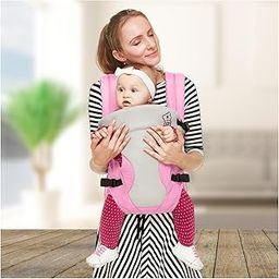 R for Rabbit Cuddle Snuggle New Baby Carriers Cum Kangaroo Bag, Ergonomic, Front/Back Position, Adjustable &Stylish Belt, 3 Carry Position for 6m to 24m Kids, Max Weight up to 15 Kg (Pink Grey)-picture-3