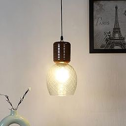 Green House Handmade Sheesham Wood Hanging Pendant Ceiling Jhumar Light | Diamond Cut Glass with E27 Bulb Holder(Bulb not Included) | 1m Adjustable Cord | Home Decor Fancy Lighting | Bedroom, Living Room, Dining Room, Kitchen, Hall-image-78