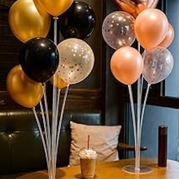 DL Balloon Stand, Set of Clear Table Desktop Balloon Holder with 7 Plastic Balloon Sticks, 7 Balloon Cups and 1 Balloon Base for Birthday, Wedding Anniversary, Festival, Party, Home Decor-image-60