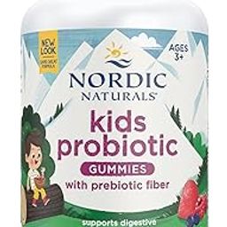 Nordic Naturals Kids Nordic Flora Probiotic Gummies With Prebiotics | 1.5 Billion Cfu Plus Prebiotic Fiber, Bacillus Coagulans | Prebiotic & Probiotic Supplement | Vegan Merry Berry Punch 60 Gummies-0