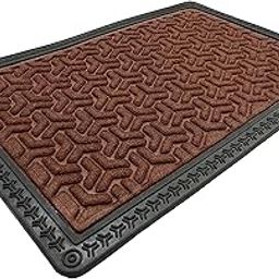 Acluise Enterprises Premium Door Mat for Home Entrance,Waterproof All-Season, Sturdy Natural Rubber, Fade Resistant, Low Profile, Easy Clean, Heavy Duty (Brown Tip Top, 40 x 60 CM)-image-64