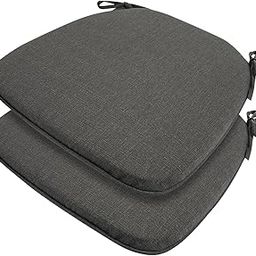 FUNHOME Outdoor Chair Cushions Set of 2,17" x 16" x 2",U-Shaped Waterproof Patio Cushion Cushions with Ties,Dining Chair Cushions Indoor Seat Pads 17 inch(Light Charcoal)-image-50
