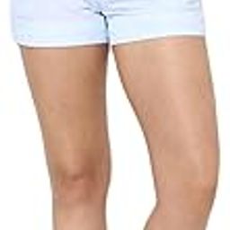 Women Blue Textured Shorts | Cotton Fabric with Elasticized Waistband | Comfortable Mid-Rise Design, Regular Fit, Casual Wear | Perfect for Everyday Outfits-4