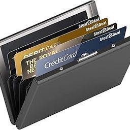 BUFFCAGE6 Slots RFID Protected Metal Credit Card Holder Wallet for Men & Women (Black)-image-88