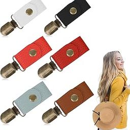 6Pcs Hat Clip for Summer Travel Hat Clip for Women Beach Travel Hat Clip for Bag Hat Clip Hat Holder for Travel Multicolor, Orange, Red, Black, Light Brown, Sky Blue, White, 5-8-21