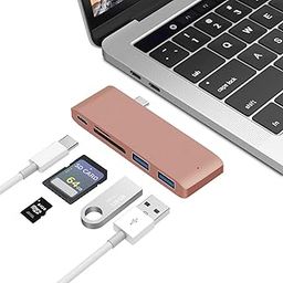 Lapster Docking Station for Laptop 4in1 Type c hub with 2xUSB 3.0 & TypeC 3.0 PD Charging 100W Port, SD & Micro SD Slot, for All Type C Devices- MacBook Laptop, PC, Thunderbolt 3 -Golden-61