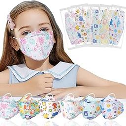 60PCS KF94 Mask Kids, Disposable Individually Wrapped Mask, Fish Mouth Type 4-Ply Breathable Mask with Adjustable Nose, Disposable Face Masks Comfortable Breathable.-picture-13