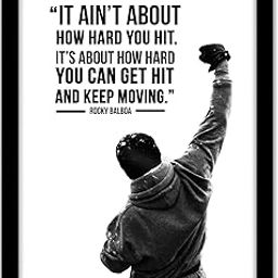 GRAY WALL Acrylic Glass Sylvester Stallone Rocky Balbao Quote Framed Poster, Multicolor For Room & Office (10 Inch X 13 Inch)-image-15