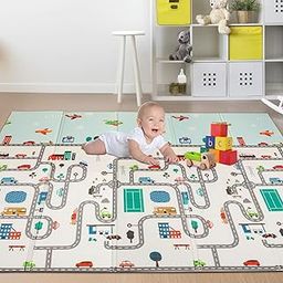Play mat for Babies 0 to 12 Months Baby mats for Floor Baby Play mat for 0 to 2 Years Foldable Non-Slip Waterproof & Reversible Play mats for Kids Crawling Baby Play Mat,Portable Outdoor/Indoor Use-10