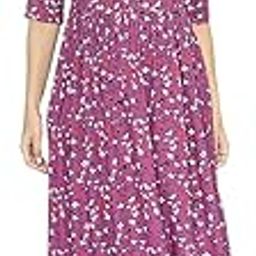 Women's Rayon Midi Maternity Dress/Feeding Dress/Pregnancy Dress/A-Line Western Dress with Zippers for Nursing Pre and Post Pregnancy - Floral Print-image-24