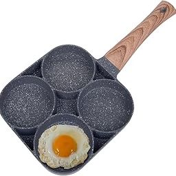 YAGVIZ 4-Cup Fried Egg Frying Pan, Non-Stick Poached Egg Pan Pancake Skillet for Burger, Omelet, Outdoor Camping-image-38
