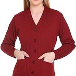 Women Woolen Cardigan Cozy Sweater Warm & Stylish for Winter Wear with Front Pockets-image-48