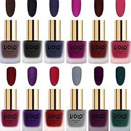 Volo Velvet Dull Matte Nail Polish Combo in Wholesale Rate(Chocolate Brown, Black, Russian Navy Blue, Magenta, Maroon, Passion Pink, Carrot Red, Metallic Dark Purple 96 ml) Pack of 12-image-65