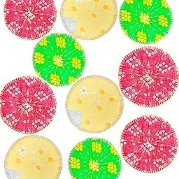 Perfect Pieces Handmade Cotton Fabric Lining Round Coasters Assorted Shades Set of 10 Fit for Dining Area Decor Coffee Tea Mugs Cups Bowls and Glasses (Multicolor)-10