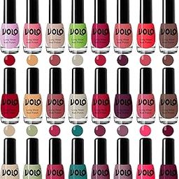 Volo Infinite Shine Nail Polish Combo Offer Set of 24 Pcs (Carrot Red, Nude, Red, Flirty Nude, Tan, Ice Nude, Coral Compass, Wine Maroon, Pink Mania, Nude, Nude, etc) 120 ML-9