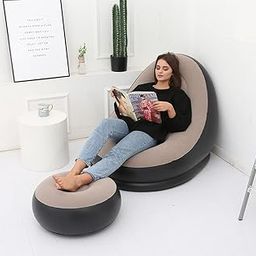 AKKO ANTIQUE Chair, Portable Fast Inflatable Sofa Chair with Foot Stool, Surface with Plush Smooth Comfortable Ideal for Living Room, Room and Outdoor Camping use-image-83